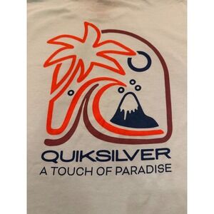 Quiksilver A Touch of Paradise Men's T-Shirt Graphic‎ Print Short Sleeve Tee L